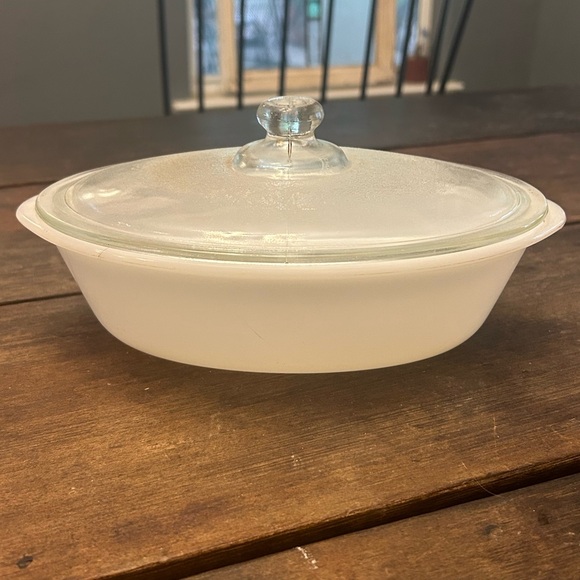 Vintage GlasBake Oval Serving Dish with Lid - Picture 1 of 4